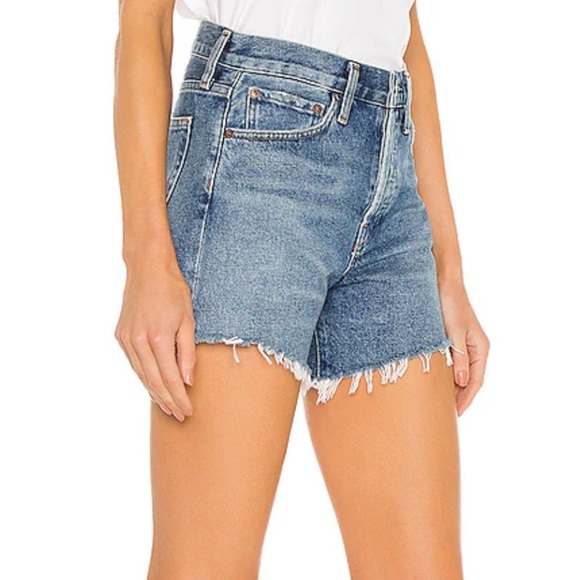 Agolde Parker Long Short in Skywave - Picture 2 of 7